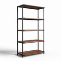 Wood and metal bookshelf with five shelves for storage 170 x 80 x 30cm