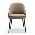 Fabric dining chair with black legs in beige color measures 45 x 55 x 85cm