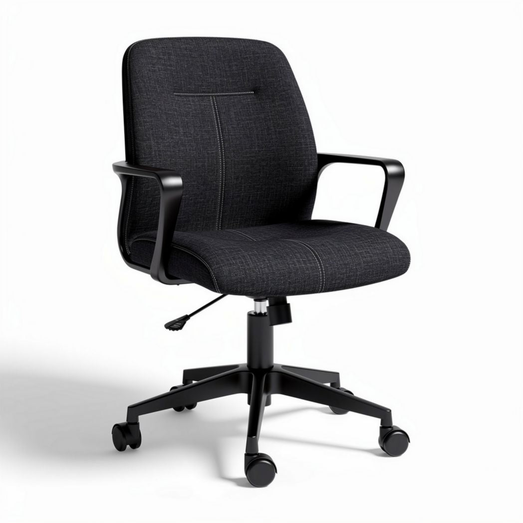 Mesh ergonomic office chair with adjustable height and black frame