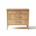 Wooden nightstand with three drawers in light oak finish 60 x 40 x 75cm