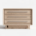 Wooden nightstand with three drawers in natural finish 80 x 45 x 60cm