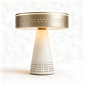 Modern table lamp with perforated design and metal accents 25 x 25 x 45cm