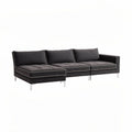 Fabric sectional sofa with modern design in dark gray 240 x 90 x 85cm